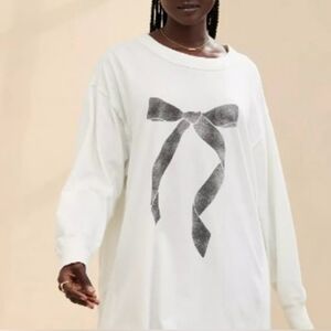 Aerie Bow Long Sleeve Tshirt Oversize Cozy